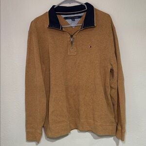 Tommy Hilfiger Tan Quarter-Zip Sweater